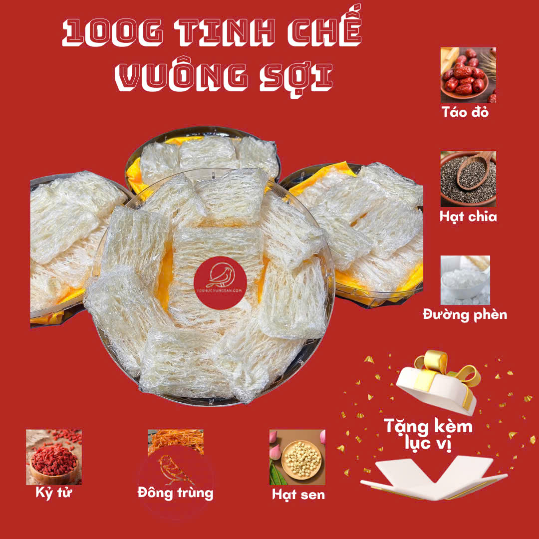 Yến tinh chế vuông sợi